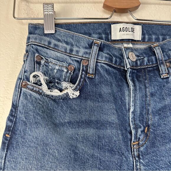 Agolde Toni Slim Distressed Ankle Jeans Size 24 - Picture 6 of 11